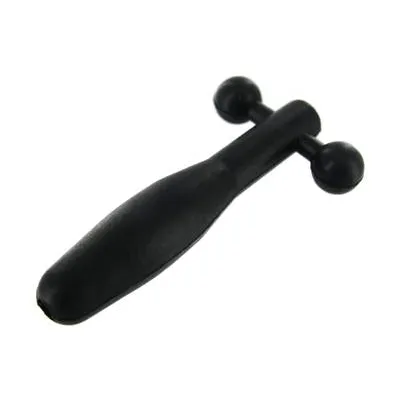 Silicone Cum Thru Barbell Penis Plug Black