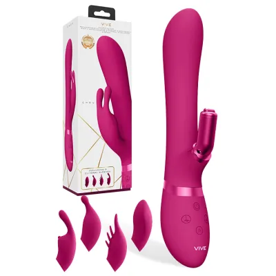 Shots Toys 8 8 Chou Vibrating Rabbit with Interchangeable Clitoral Sleeves