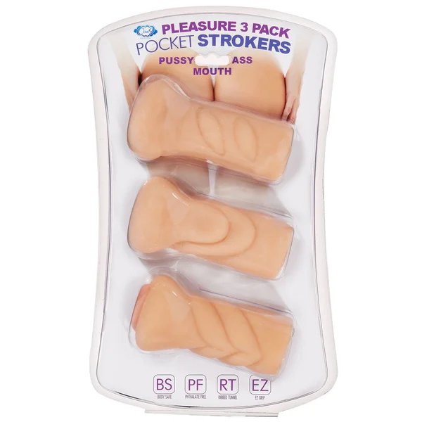 Trio Stroker Pussy Ass Mouth Masturbator Kit - Flesh — image 11 of 11