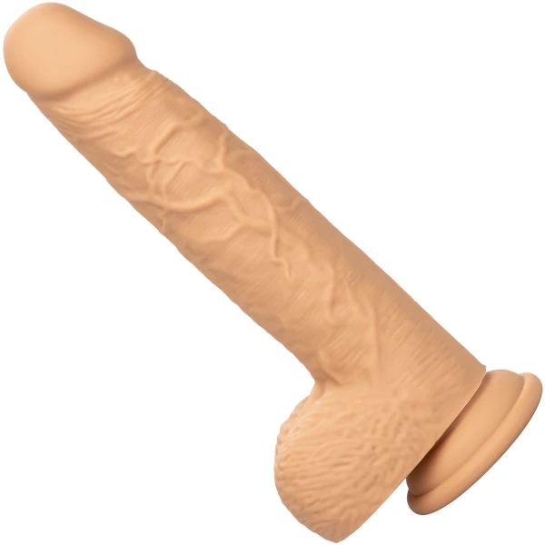 Squirting Fuck Stick 9" Vibrating Realistic Silicone Suction Cup Dildo By CalExotics - Vanilla