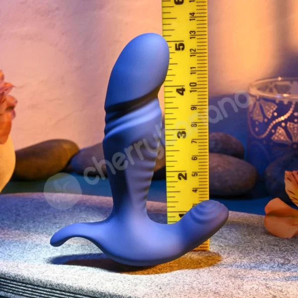 Gender X True Blue Thrusting Shaft  4.1" Anal & Perineum Vibrating Massager