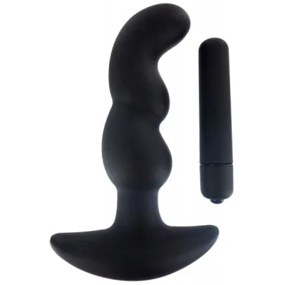 Onyx Vibrating Silicone Anal Plug Black