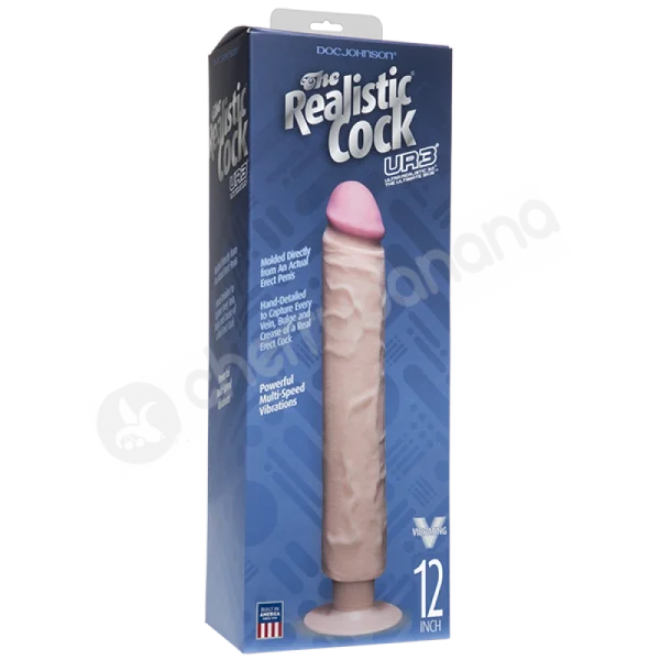 The Realistic Cock Flesh 12" Vibrating Dildo Without Balls