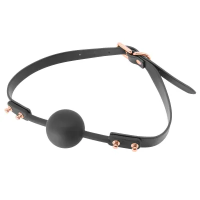 Love in Leather Faux Leather Studded Gag with Silicone Ball