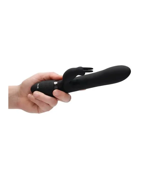 Amoris - Stimulating Beads Rabbit  - Black - 8 Inch