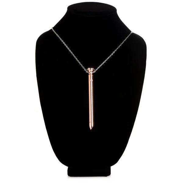 Charmed 7X Rechargeable Stainless Steel Vibrating Necklace - Rose Gold