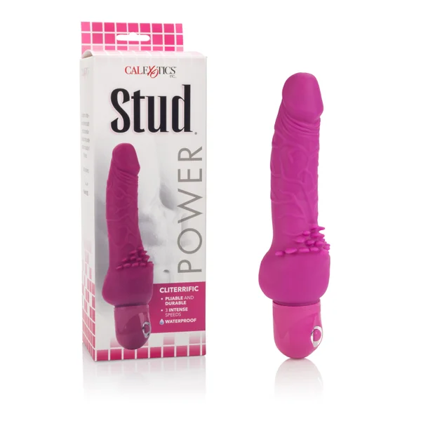 Waterproof Power Stud Cliterrific Dong - Pink — image 10 of 14