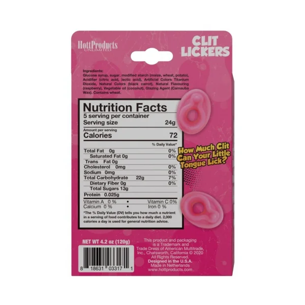 Clit Lickers Gummies Raspberry Flavors 4.2oz — image 8 of 8