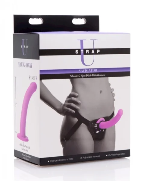 Navigator Silicone G-Spot Dildo with Harness