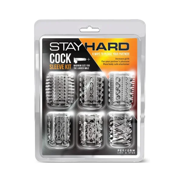 Stay Hard Cock Sleeve Kit Clear 6 Pack — image 9 of 9
