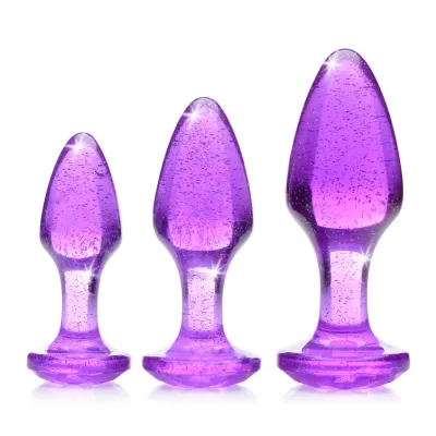 Glitter Gem Anal Plug Set Purple