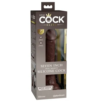 Pipedream Products King Cock Elite 7 Silicone Cock Brown