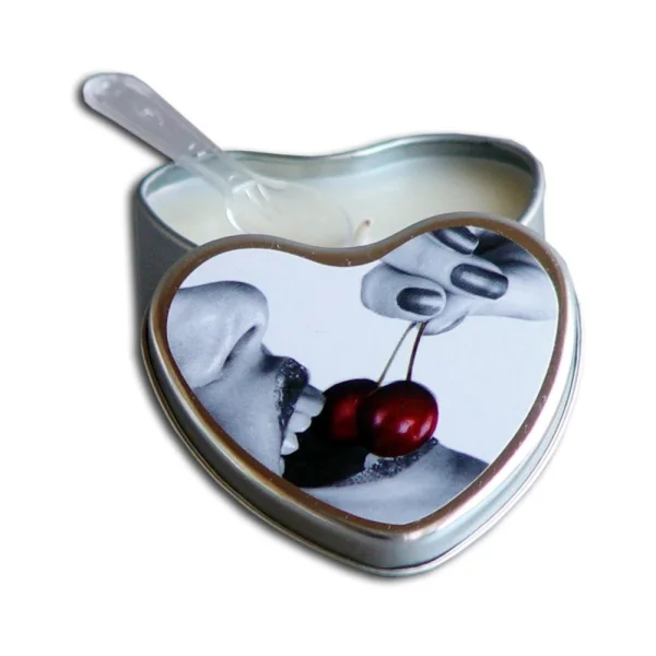 Earthly Body Edible Massage Candle Cherry 4oz Heart Tin — image 4 of 6