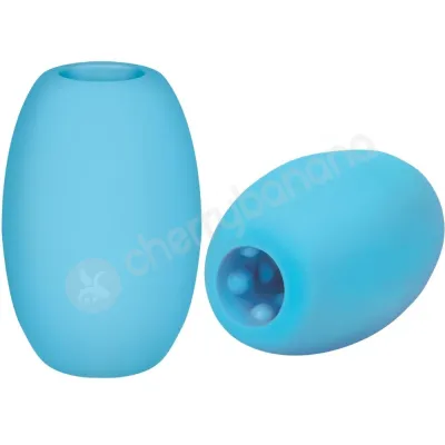 Zolo Mini Dome Squeezable Textured Blue Penis Stroker