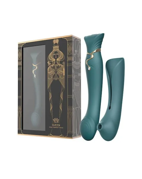 Zalo Queen Set Vibrator - Green - 8.5 Inches