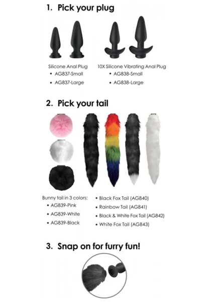 Tailz Snap-On Interchangeable Silicone Anal Plug