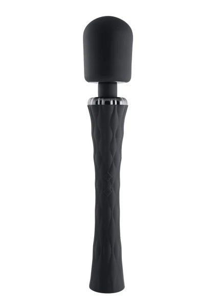 Playboy Pleasure Royal Rechargeable Silicone Vibrating Massage Wand - Black