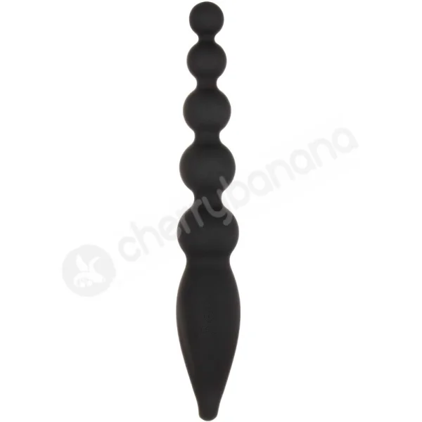 Adam & Eve Vibrating Black Rechargeable Anal Beads Stick