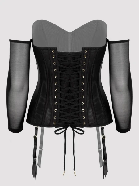 Lovehoney Secret Silhouette Black Steel-Boned Long Sleeve Corset