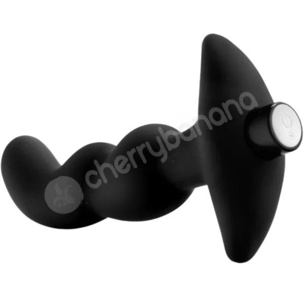 Anal Adventures Platinum Silicone Vibrating Black 4.2" Prostate Massager #3
