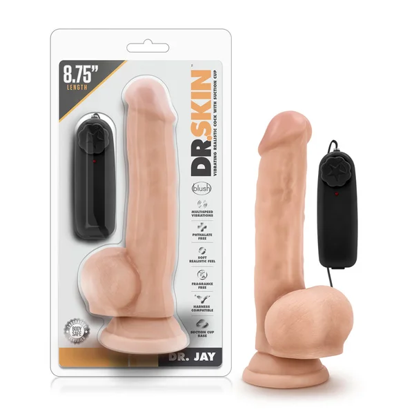 Dr. Skin - Dr. Jay - 8.75 Inch Vibrating Cock With Suction Cup - Vanilla — image 3 of 3