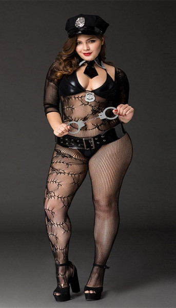 Sexy and Cuffed - Bodystocking Police Costume