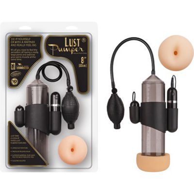 Lust Pumper 8 Vibrating Pump W Gauge Ass Black
