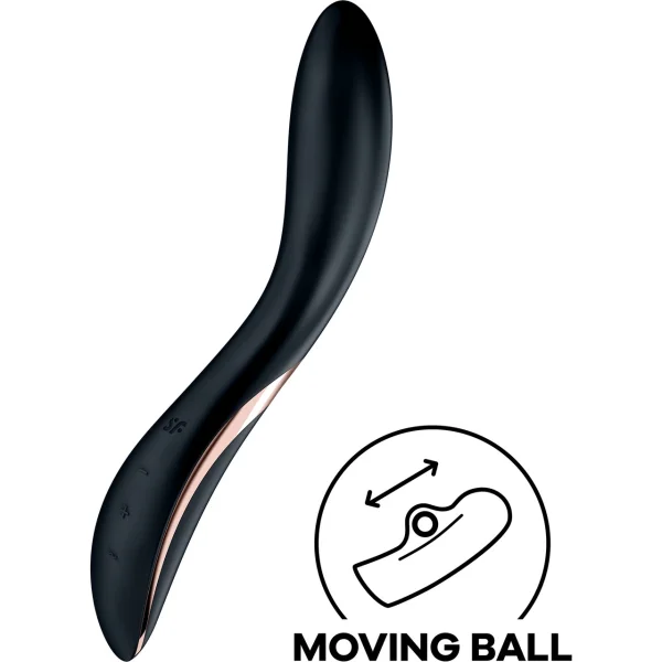 Satisfyer Rrrolling Explosion Silicone Rechargeable Waterproof 12-Function G-Spot Vibrator - Black