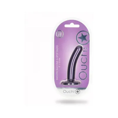 Realistic Dildos Shots Ouch Smooth Silicone 5 In G spot Dildo Metallic Purple