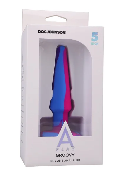 A-Play Groovy Silicone 5" Anal Plug By Doc Johnson - Berry