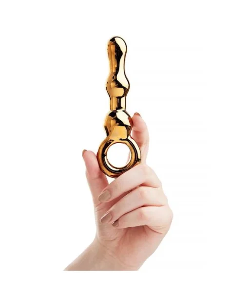 Lucent Aperto Gold Glass Butt Plug - Gold - 6.1 Inch