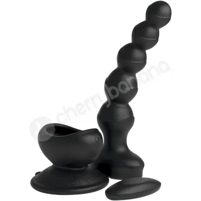 3some Wall Banger Black 6 6 Vibrating Anal Beads With Suction Cup Base