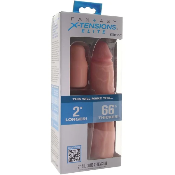 Fantasy X-tensions Elite Silicone 8" Penis Extension With 2" Removable Extender  - Vanilla