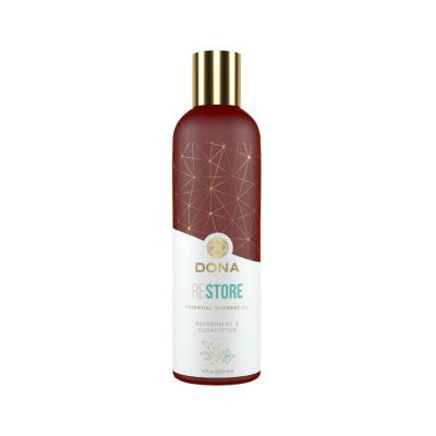 Dona Essential Massage Oil Restore Peppermint Eucalyptus 4oz