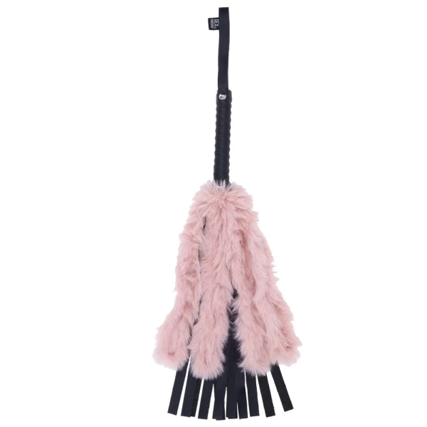 Sex & Mischief Brat Faux Fur Flogger By Sportsheets - Pink & Black