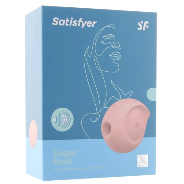 Satisfyer Sugar Rush Pressure Wave Rechargeable Waterproof Clitoral Stimulator - Pink