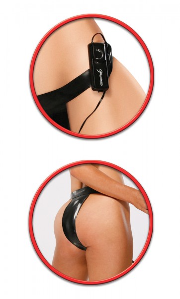 Vibrating Inflatable Strap On - Black