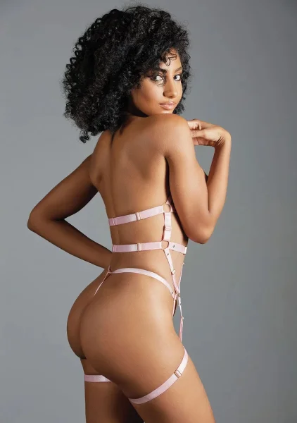 Claire Bustier Harness with Leg Bands and Open G-String