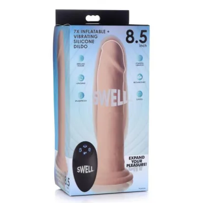 7x Inflatable And Vibrating Remote Control Silicone Dildo 8 5 Inch