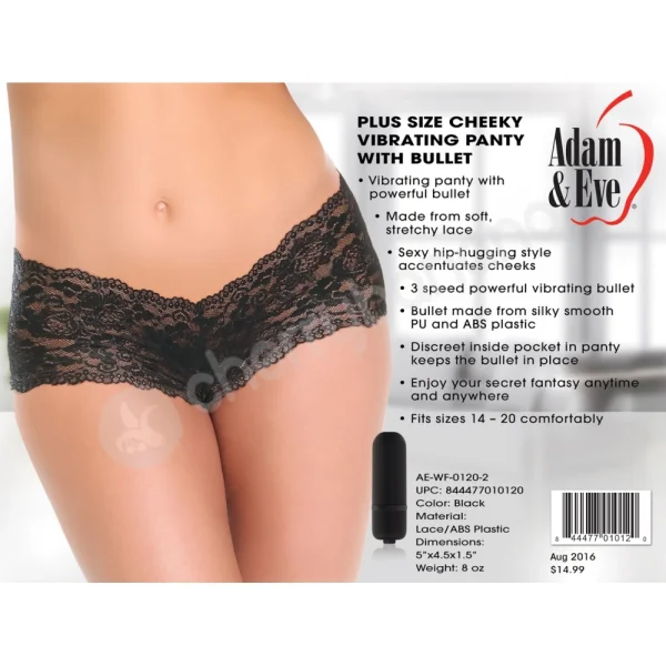 Adam & Eve Plus Size Cheeky Vibrating Panty