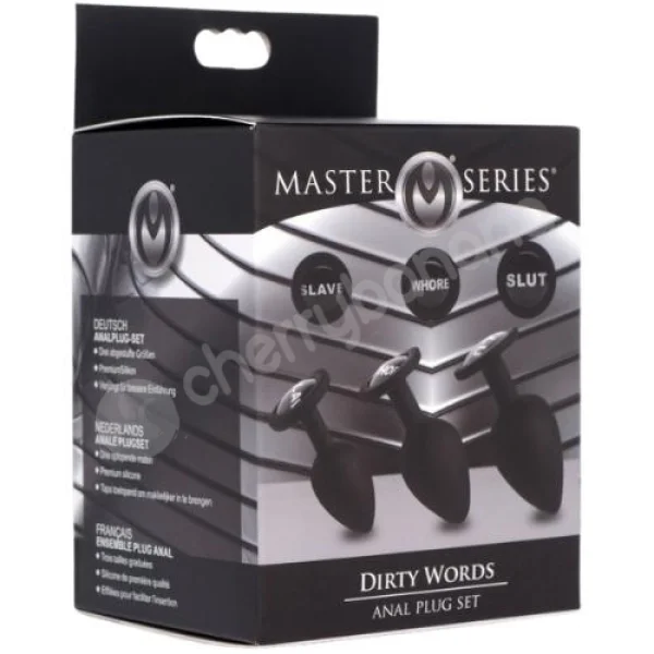 Master Series Dirty Words Anal Plug 3 Piece Set