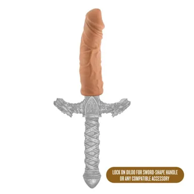 The Realm Realistic 8 Inch Lock on Dildo Mocha