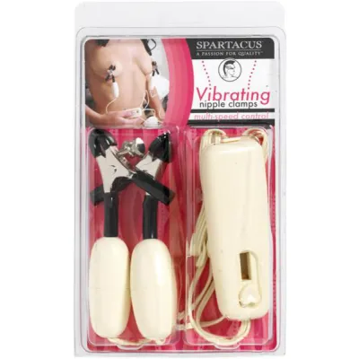 Vibrating Jumper Cable Nipple Clamps Ivory