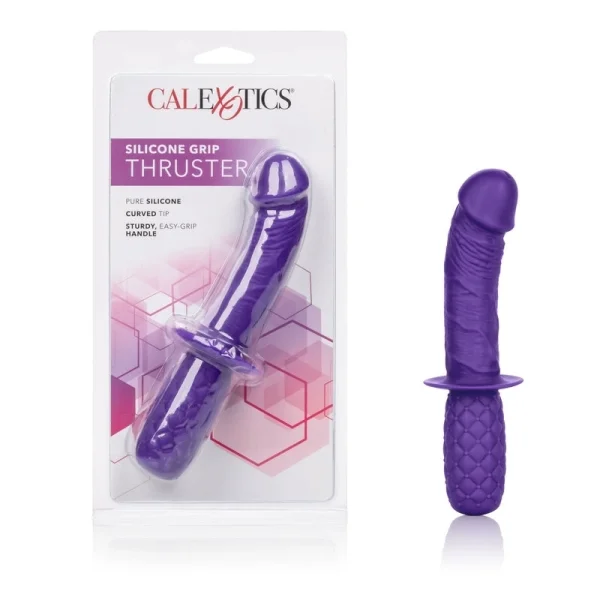 Silicone Grip Thruster G-Spot Dildo by CalExotics - Purple