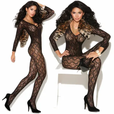 Vivace Long Sleeve Lace Bodystocking by Elegant Moments