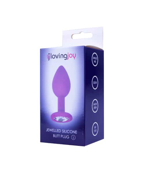Loving Joy Jewelled Silicone Butt Plug Purple -Small
