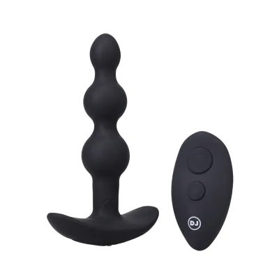 A Play BEADED VIBE Rechargeable Silicone Anal Plug with Remote