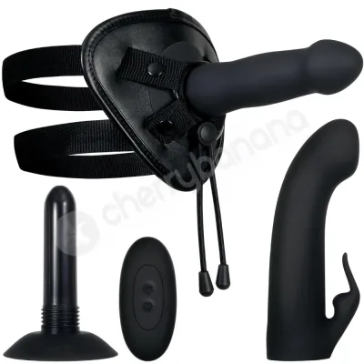 Evolved Heavenly Harness Set With Vibrator 2 Sleeves