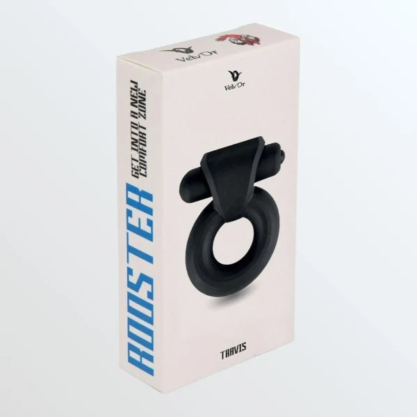 Velv&#39;Or Rooster Travis Hard Silicone Vibrating Bullet Cock Ring