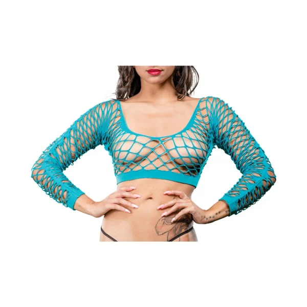 Turquoise Crotchless Side Panel Legging — image 6 of 9
